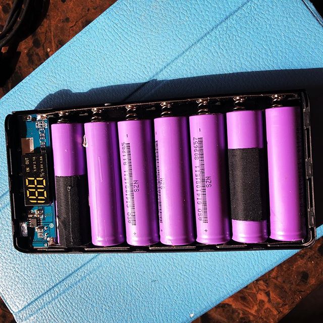 â€œHomemadeâ€ battery pack. From recycled laptop batteries.