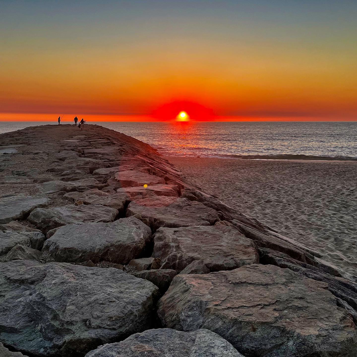 Sunset on the rocks.
